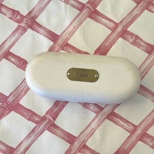 Chloe Sunglasses Case in White and Gold